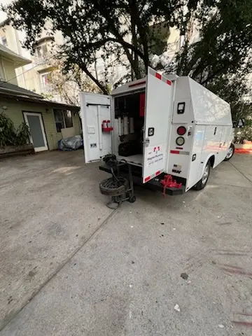Magnet Plumbing service vehicle on-site for Water Heater Repair in Gonzalez